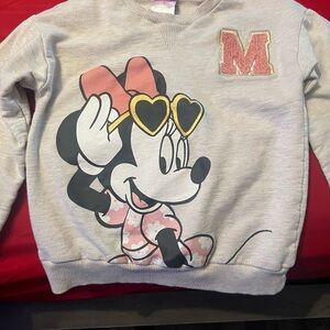 Disney Minnie Mouse Heart Sunglasses Sweatshirt - Cream with pink
